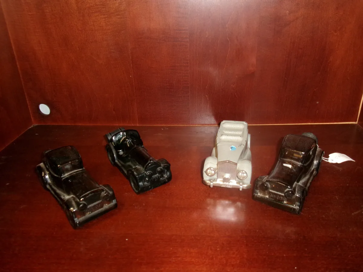 Vintage Avon Glass Classic Car Decanters Lot - 4 Pieces